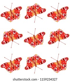 seamless pattern of red butterflies