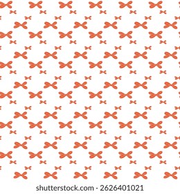 Seamless Pattern of Red Butterfly Shapes on a White Background