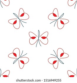 Seamless pattern with red butterfly(texture 10).