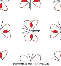 Seamless pattern with red butterfly(texture 7).