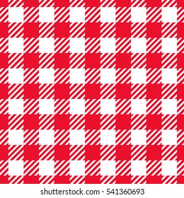 Seamless pattern red checkered. Vector backdrop.