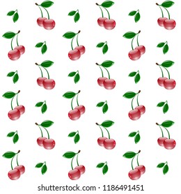 seamless pattern with red cherries