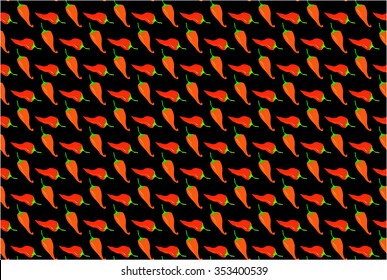 Seamless pattern with red chili peppers.