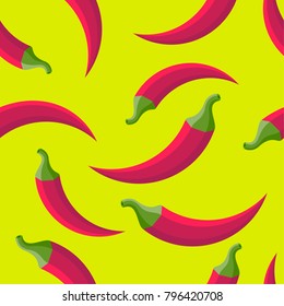 Seamless pattern with red chili peppers.