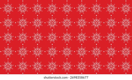 Seamless pattern red christmas background vector design, snowflakes holiday print paper.