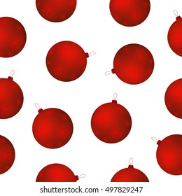 seamless pattern of red Christmas balls in vector