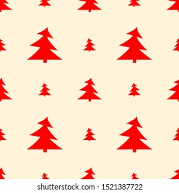 seamless pattern of red christmas trees
