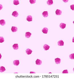 Seamless pattern red Clover on pink background. Small wild flowers print for girls textile. Cute kids floral purple texture, vector design eps 10