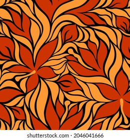 Seamless pattern with red colors on a black background in a vector