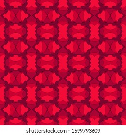 Seamless pattern in red colors with an ornament imitating the origami style. Vector illustration