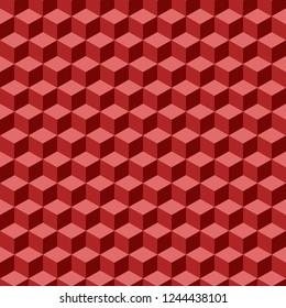 Seamless pattern of red cubes.