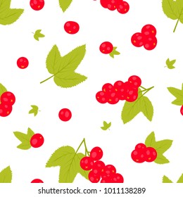 Seamless pattern of red currant. Vector illustration.