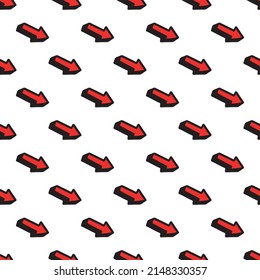Seamless pattern with a red cursor on a white background.Vector illustration