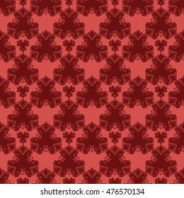 Seamless pattern with red damask ornament.Vector illustration. Vector illustration