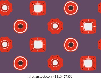 Seamless pattern with red dishes. Beautiful texture in flat style.