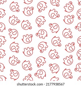 Patrón sin foco con elefantes rojos.