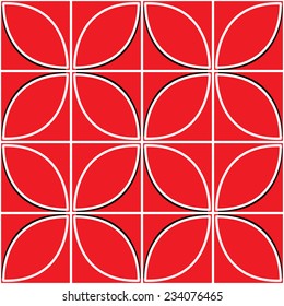 Seamless pattern with red flower on a red background.