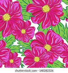 seamless pattern of red flowers