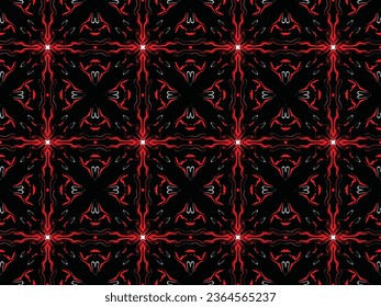 seamless pattern with red flowers