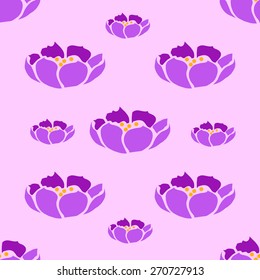 seamless pattern, red flowers on a pink background