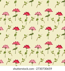 Patrón sin fisuras con flores rojas sobre fondo beige para el diseño de cubiertas, libros, embalaje, impresión sobre Fondo de pantalla, textiles.