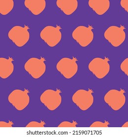 Seamless pattern with red fruit. Cute vector background. Bright summer fruits illustration. Fruit design