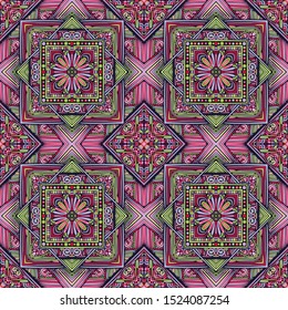 Seamless pattern. Red, green, pink, blue gray, black. Texture for fabrics, walls and other design.