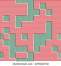 seamless pattern with red and green segments