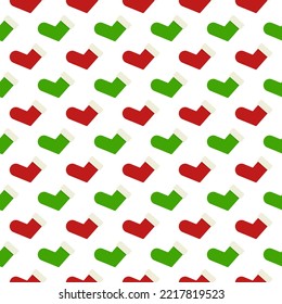 Seamless pattern red and green socks.