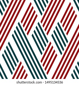 Seamless pattern with red and green stripes.