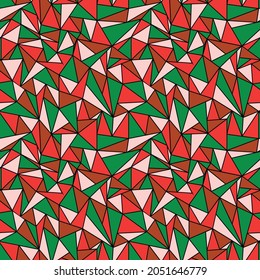 Seamless pattern of red and green triangles