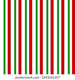 Seamless pattern red, green and white vertical striped.  Suitable for making gift wrapping bag patterns.