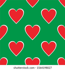 seamless pattern with red heart icon vector.