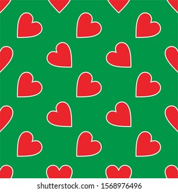 seamless pattern with red heart icon vector.