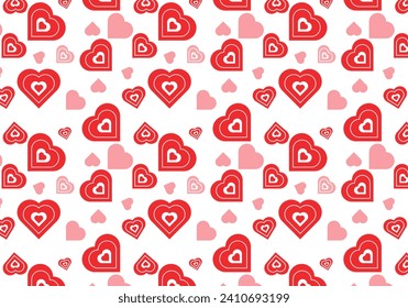 seamless pattern with red heart symbol, pattern vector for background or banner