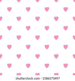 Seamless pattern with red hearts. 14 february wallpaper. Valentines Day backdrop. Wedding template. Design for fabric, textile print, wrapping paper, children textile. Vector illustration