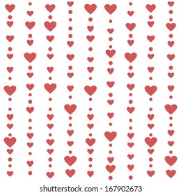 Seamless pattern with red hearts