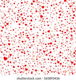 Seamless pattern with red hearts