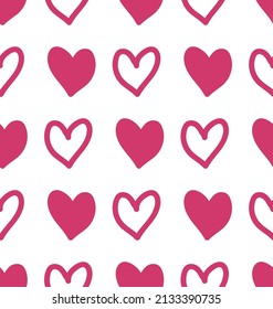 Patrón sin inconveniente con los corazones rojos y la inscripción te ama. Elementos decorativos telón de fondo textil, tela, papel envolvente, papel tapiz, tarjeta