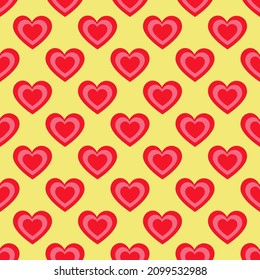Seamless pattern with red hearts. Light pink vector layout with sweet hearts. Illustration with the concept of lovers' hearts for Valentine's Day, business advertising, wrappers and wrapping paper.