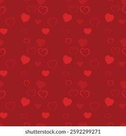 seamless pattern with red hearts modern romantic background for valentine day vector