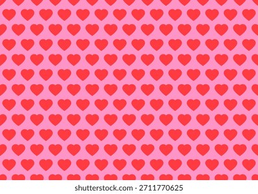 Seamless pattern of red hearts on a light background. Cute design. Red Love hearts. Valentine's Day Holiday design. Valentine's Day seamless pattern