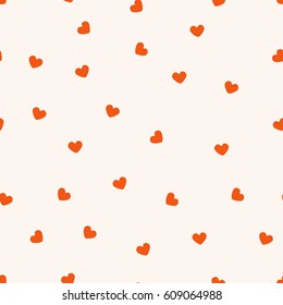 Seamless pattern red hearts on a white background. Vector illustration to Valentine's Day.