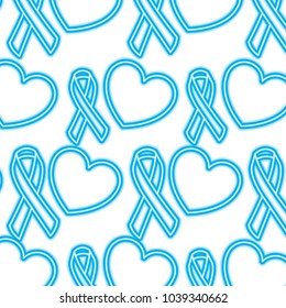seamless pattern red hearts ribbon medical care