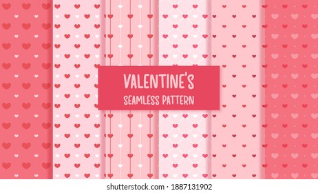 Seamless pattern with red hearts valentine. Background for card decoration on the day of love