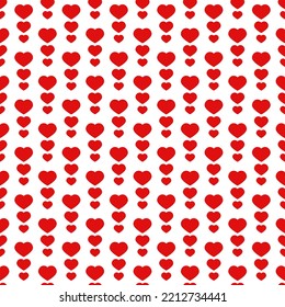 Seamless pattern with red hearts. Valentine love ornament. Casino gambling, poker background. Alice in wonderland ornament. Fantasy wallpaper.