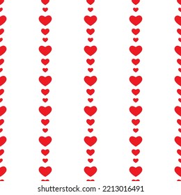 Seamless pattern with red hearts. Valentine love ornament. Casino gambling, poker background. Alice in wonderland ornament. Fantasy wallpaper.