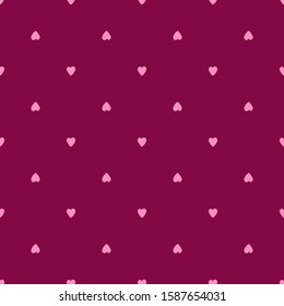 Seamless pattern with red hearts. Valentines Day backdrop. 14 february wallpaper. Design for fabric, textile print, wrapping paper, children textile. Vector illustration