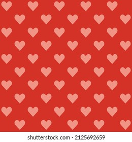 Nahtloses Muster mit roten Herzen. Valentinstag Hintergrund. Hochzeitshintergrund. Liebeskonzept. 
Vektorgrafik.