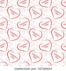 seamless pattern of red hearts, valentines day on a valentines background
